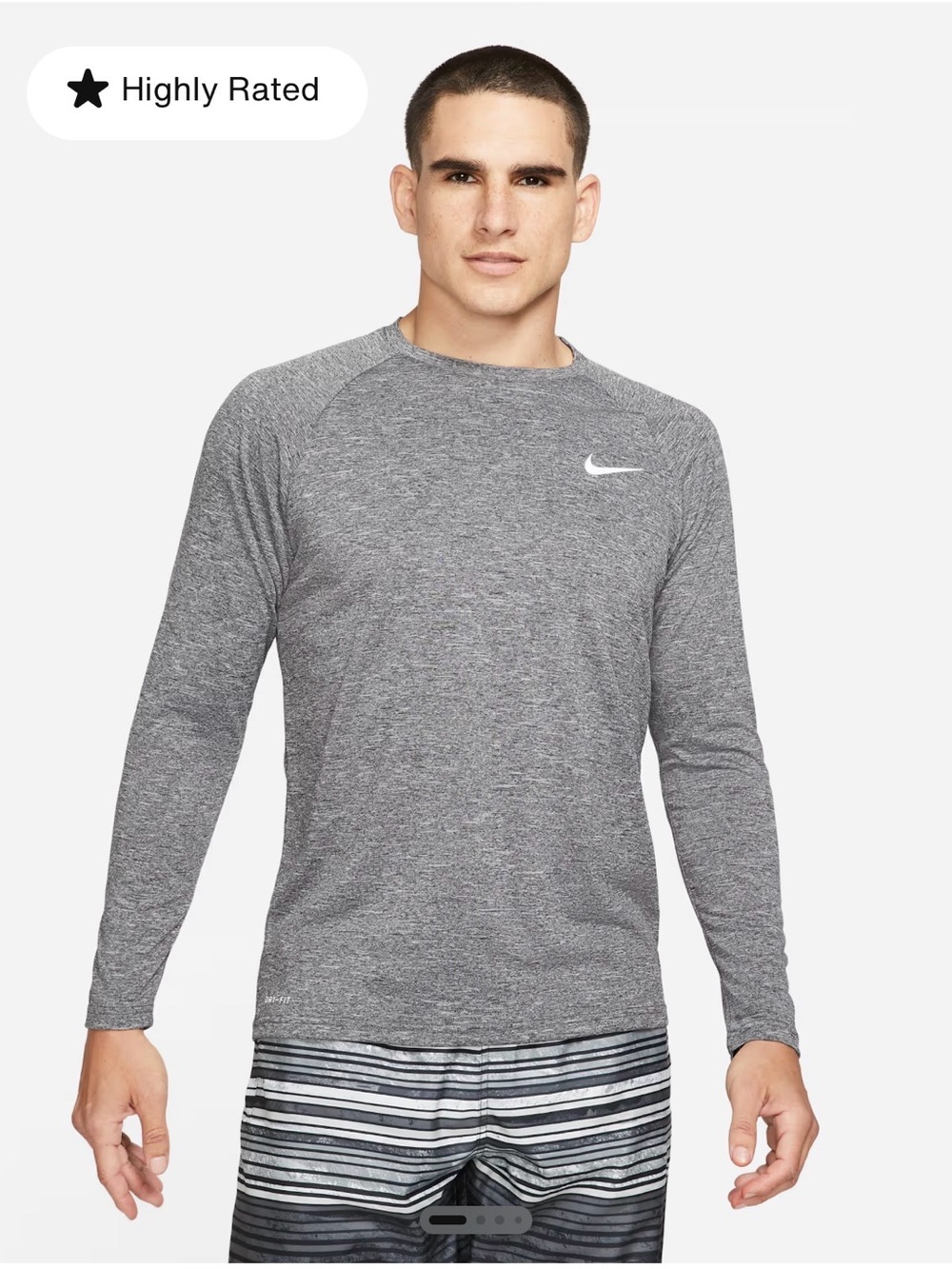 Nike Gray Heather Long Sleeve Training Top